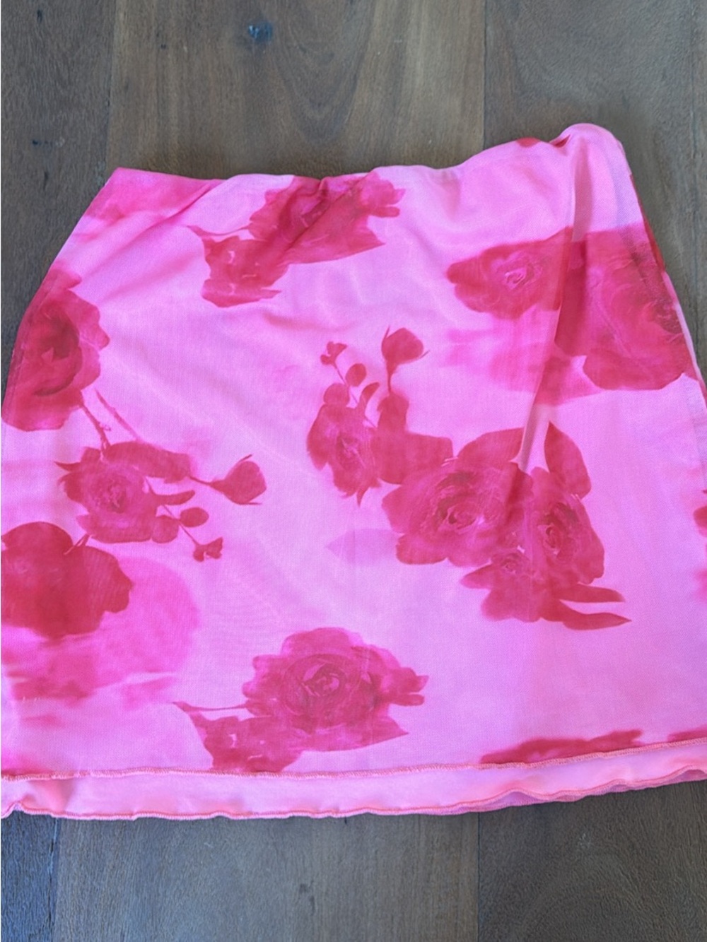 SHEIN Pink Floral Print Mini Skirt